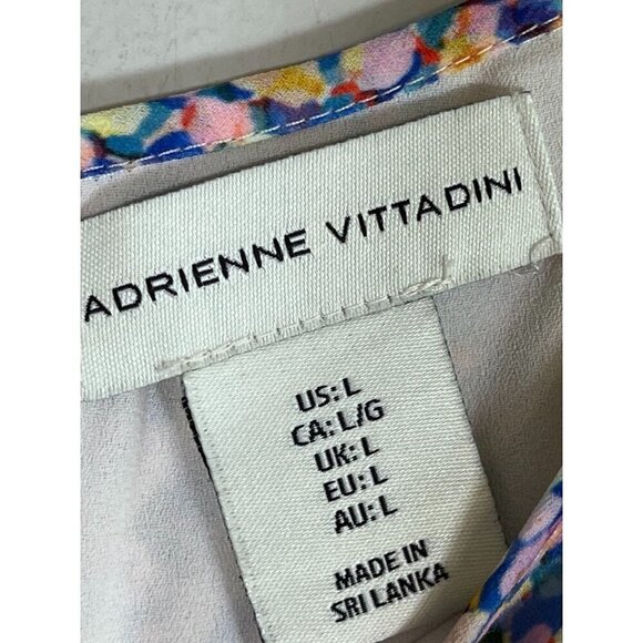 Adrienne Vittadini Top Women L Pink Tank Summer Office Feminine Retro 80s Artsy - Picture 2 of 10